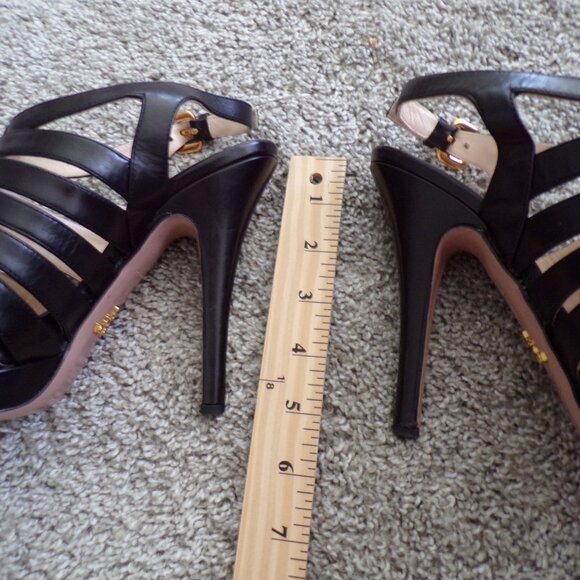 Prada black leather heels 36 - Picture 4 of 9